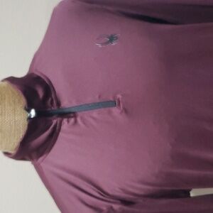Spyder active NWT base layer burgandy long sleeve 1/4 zip